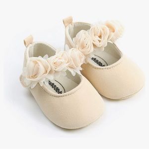 Baby Girl Beige Princess Moccasins 6-12 months